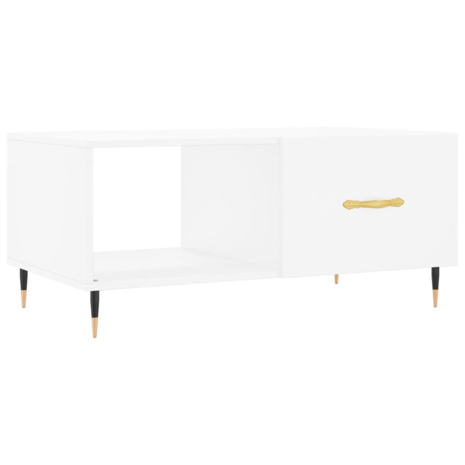 Mesa de centro madera contrachapada blanco 90x50x40