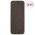 Alfombrillas de escalera 15 uds marrón rectangular 60x25