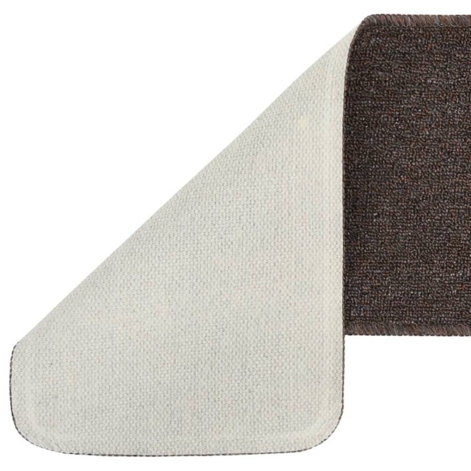 Alfombrillas de escalera 15 uds marrón rectangular 60x25
