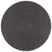 Alfombra de yute tejida a mano redonda gris 120 cm