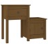 Mesita de noche madera maciza pino marrón miel 79,5x38x65,5