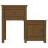 Mesita de noche madera maciza pino marrón miel 79,5x38x65,5