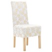 Fundas de silla elásticas 6 unidades rectas blanco y dorado