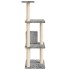 Rascador para gatos con postes de sisal gris claro 119
