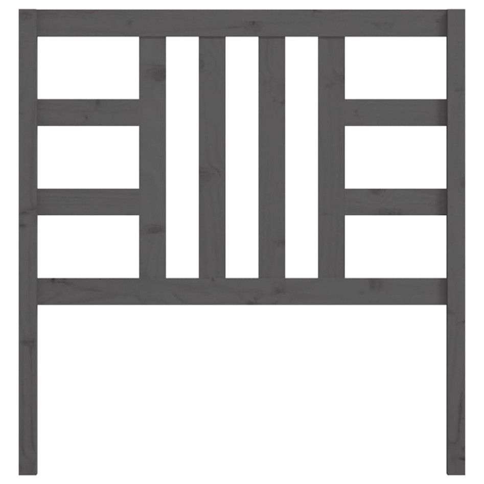 Cabecero de cama madera maciza de pino gris 96x4x100