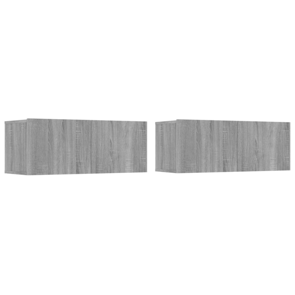 Set de muebles para TV 6 pzas madera contrachapada gris