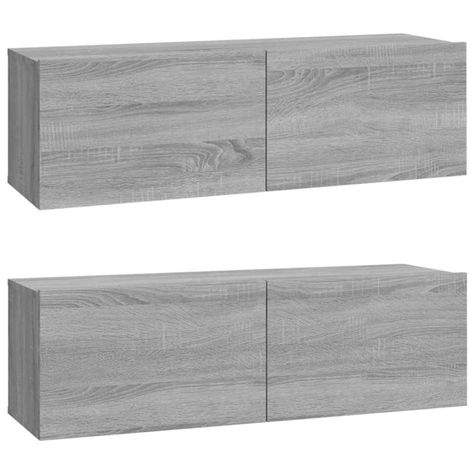 Set de muebles para TV 6 pzas madera contrachapada gris