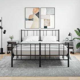 Mesitas de noche 2 uds madera gris hormigón 40x30x50