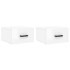 Mesitas de noche de pared 2 uds blanco brillo 35x35x20