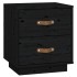 Mesita de noche madera maciza de pino negro 40x34x45