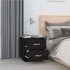 Mesita de noche madera maciza de pino negro 40x34x45