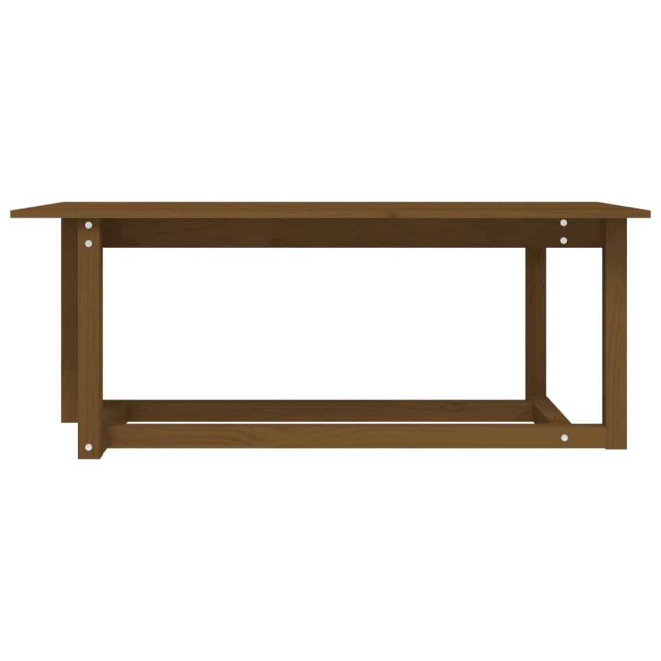 Mesa de centro madera maciza de pino marrón miel 110x55x45