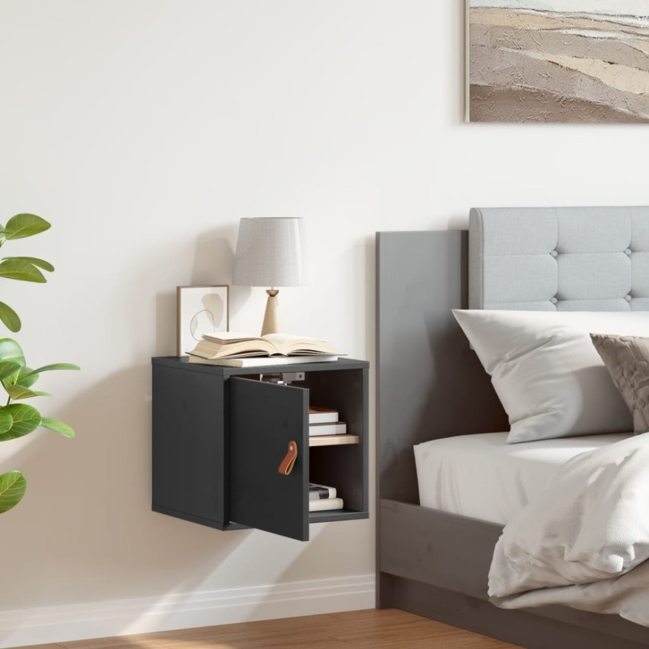 Armario de pared de madera maciza de pino gris 31,5x30x30