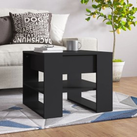 Mesa de centro madera de ingeniería negro 55,5x55x45