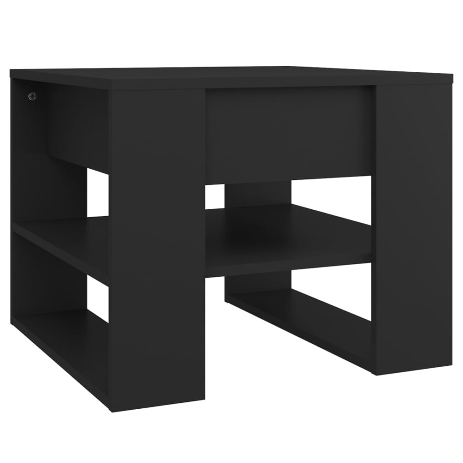 Mesa de centro madera de ingeniería negro 55,5x55x45