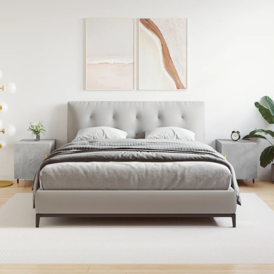 Mesitas noche 2 uds madera ingeniería gris hormigón 40x40x50