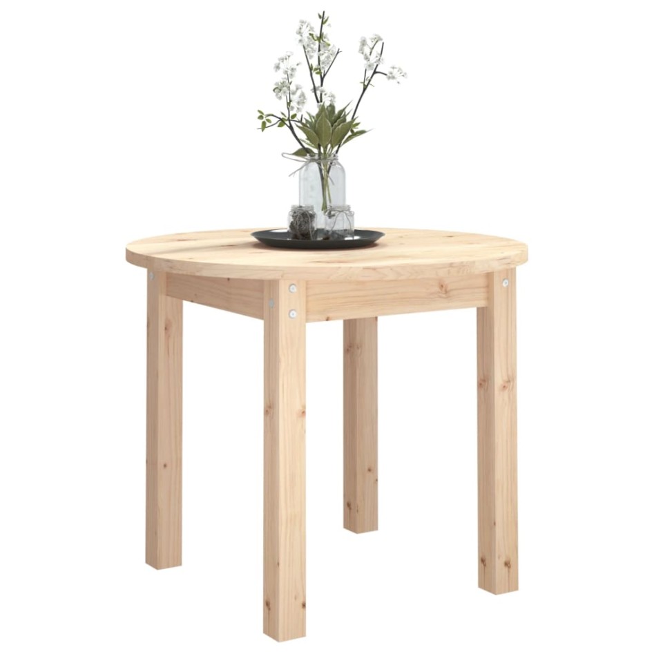 Mesa de centro de madera maciza de pino Ø 55x45
