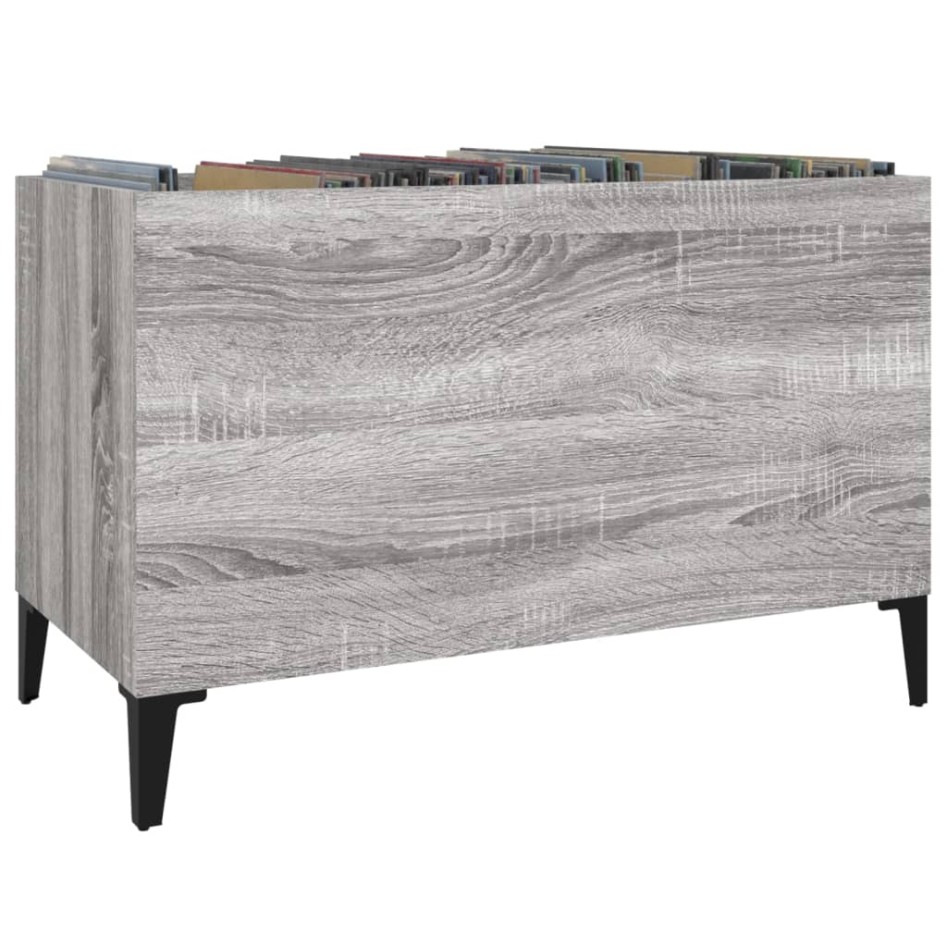 Mueble discos madera contrachapada gris sonoma 74,5x38x48