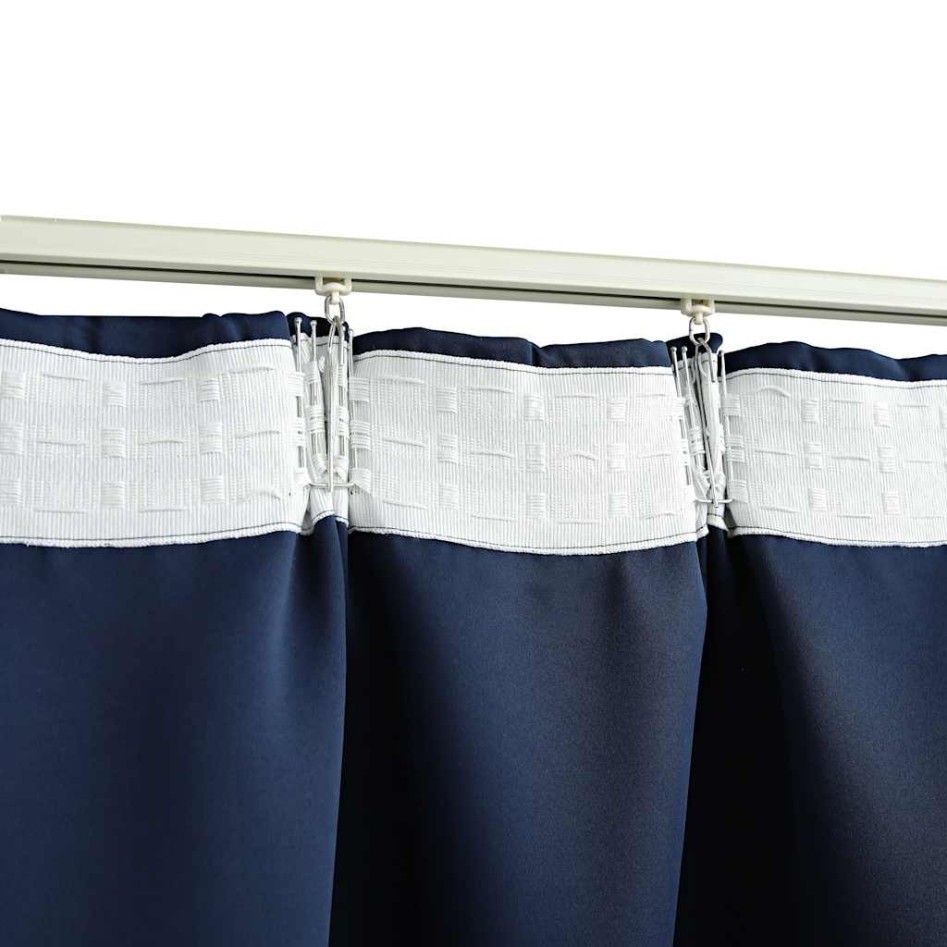 Cortinas opacas con ganchos 2 unidades azul 140x245