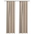 Cortinas opacas ganchos look de lino 2 pzs beige