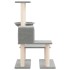 Rascador para gatos con postes de sisal gris claro 94,5