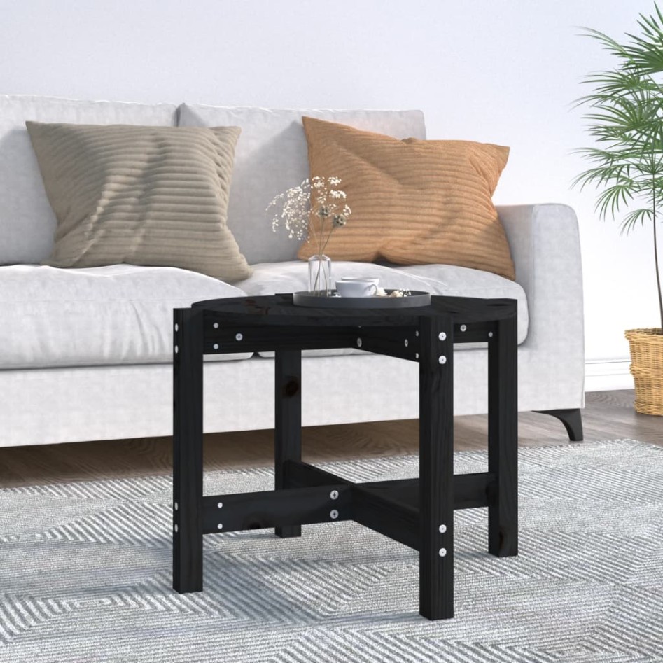 Mesa de centro de madera maciza de pino negro 62,5x45