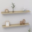 Estantes de pared 2 unidades roble Sonoma 80x9x3 cm