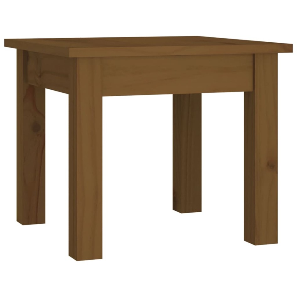 Mesa de centro madera maciza de pino marrón miel 35x35x30