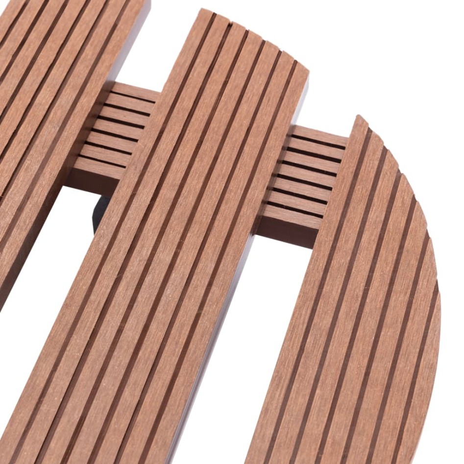 Soporte con ruedas para plantas 2 unidades WPC marrón