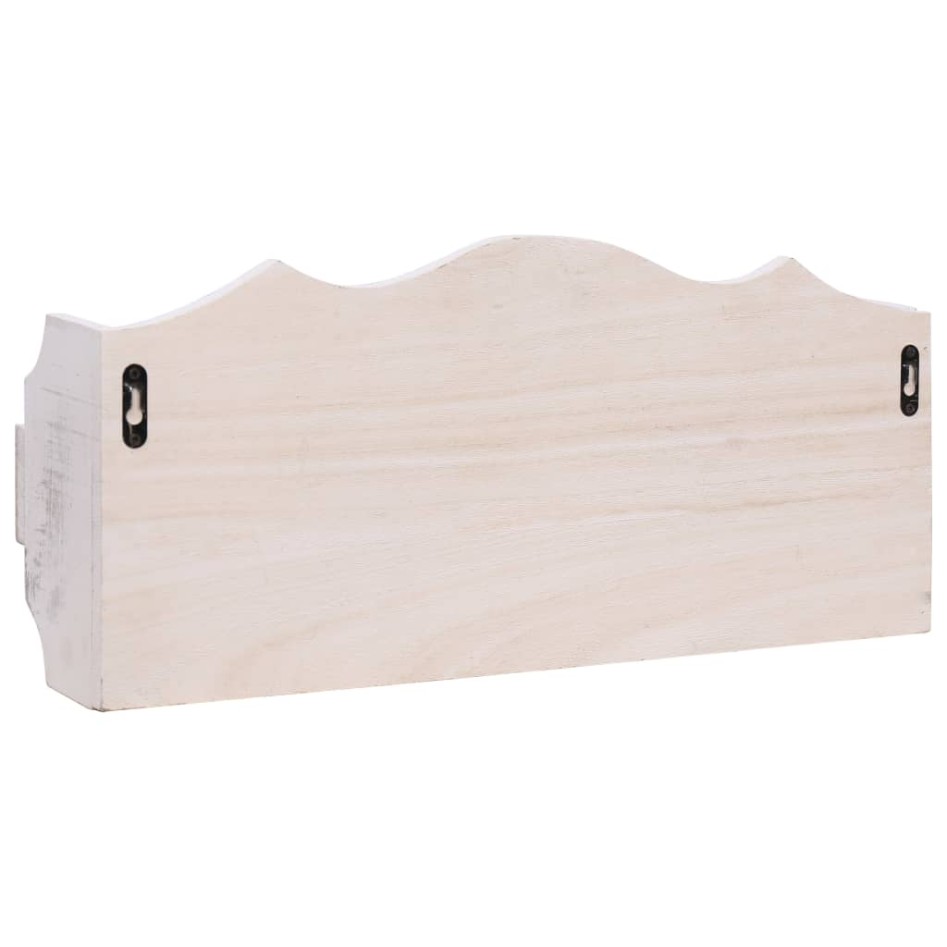 Perchero de pared de madera blanco 50x10x23