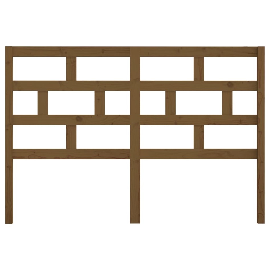 Cabecero de cama madera maciza de pino marrón miel 126x4x100