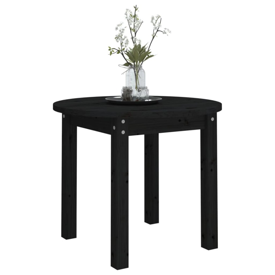 Mesa de centro de madera maciza de pino negro Ø 55x45