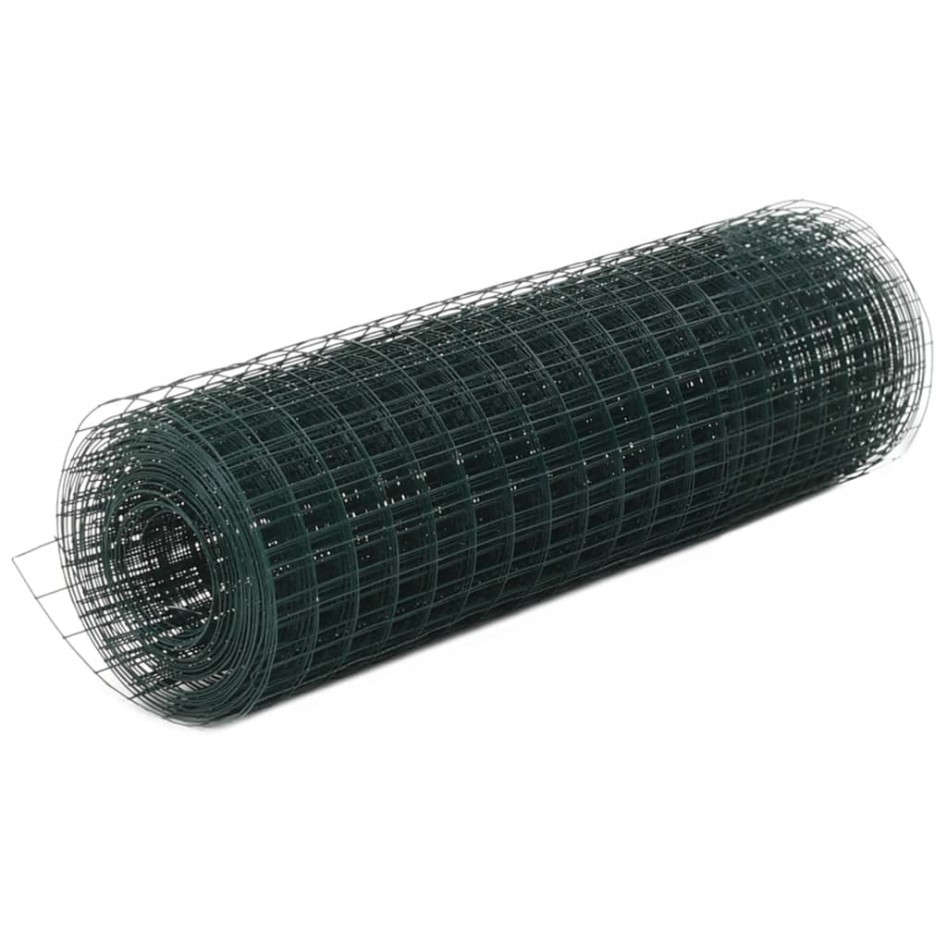 Alambrada de gallinero acero recubrimiento PVC verde 25x0,5