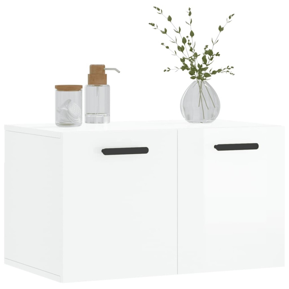Armario pared madera contrachapada blanco brillo 60x36,5x35