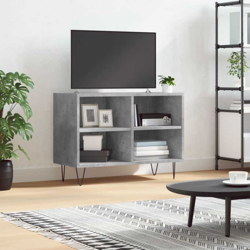 Mueble de TV madera de ingeniería gris hormigón 69,5x30x50