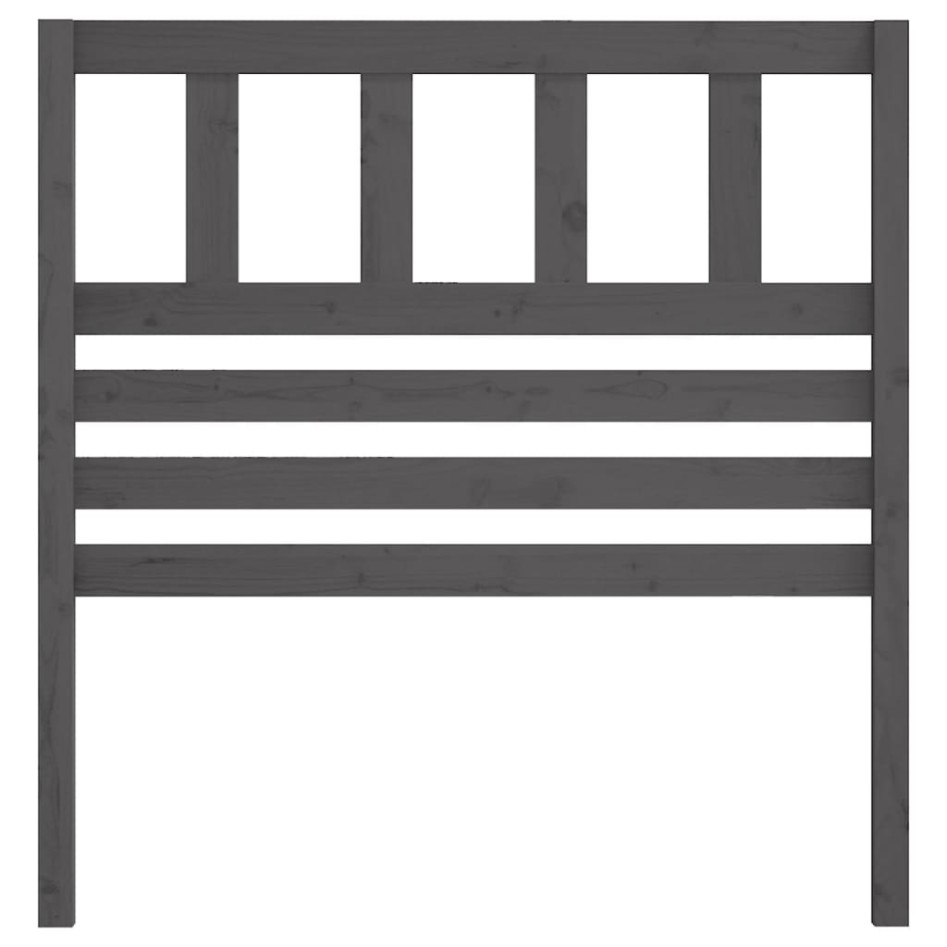 Cabecero de cama madera maciza de pino gris 96x4x100