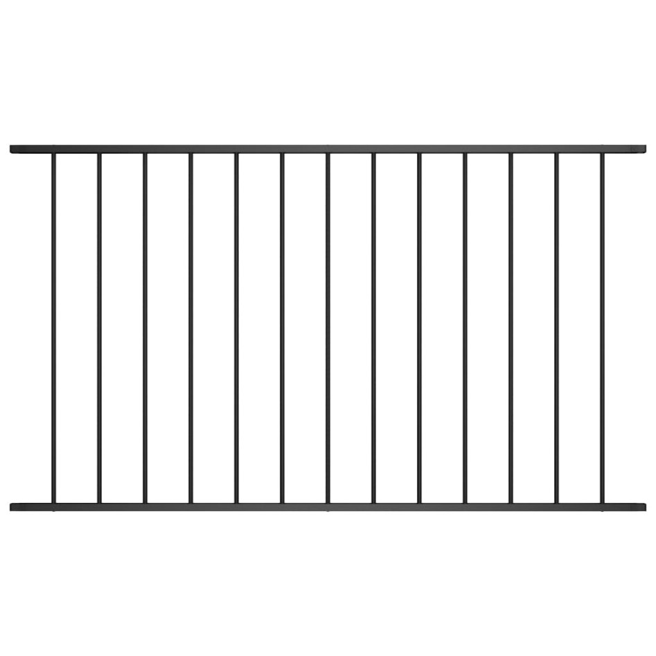 Panel de valla de acero con recubrimiento polvo negro