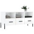 Mueble de TV madera contrachapada blanco brillo 102x36x50