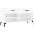 Banco zapatero madera de ingeniería blanco brillo 102x35x55