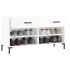 Banco zapatero madera de ingeniería blanco brillo 102x35x55