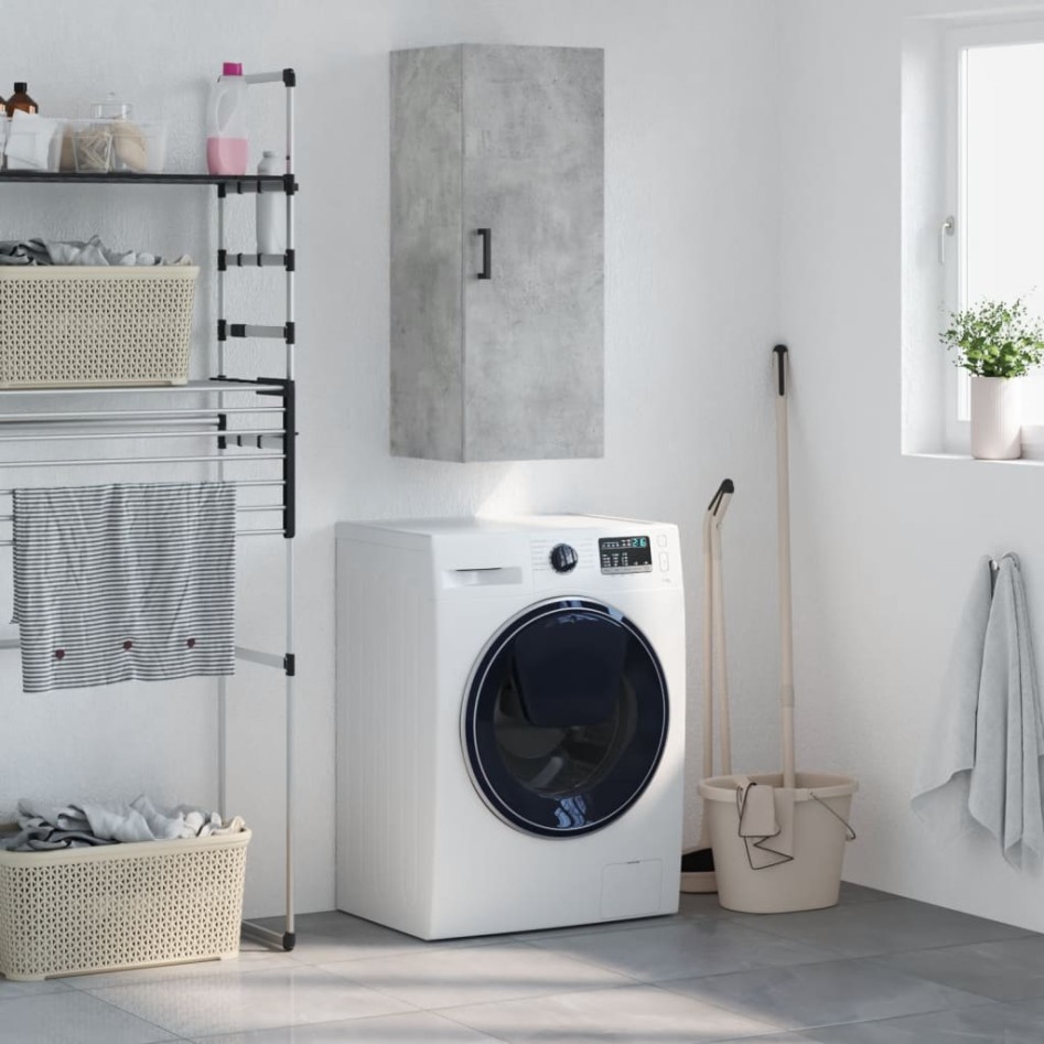 Armario de pared gris hormigón 34,5x34x90