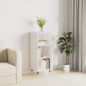 Aparador madera de ingeniería blanco brillante 34,5x32,5x90