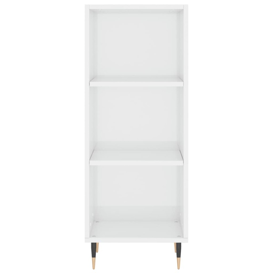 Aparador madera de ingeniería blanco brillante 34,5x32,5x90