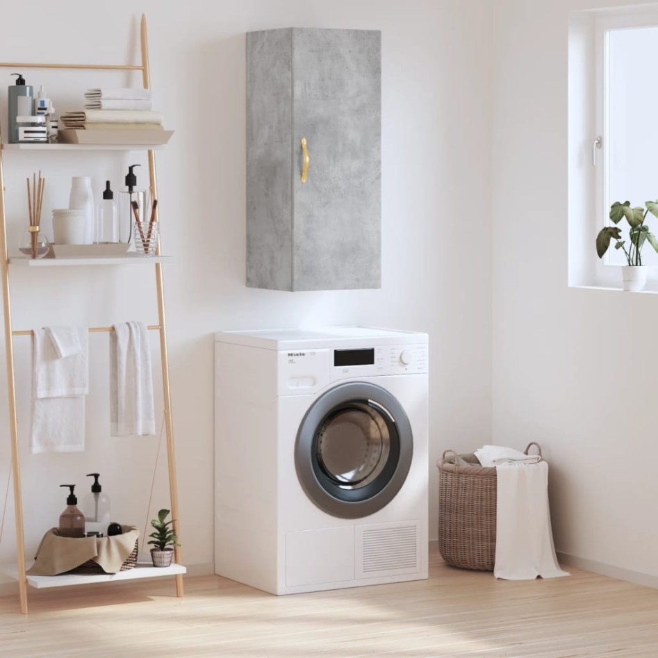 Armario de pared gris hormigón 34,5x34x90