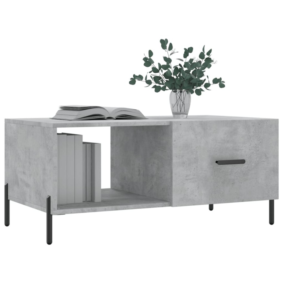 Mesa de centro madera contrachapada gris hormigón 90x50x40