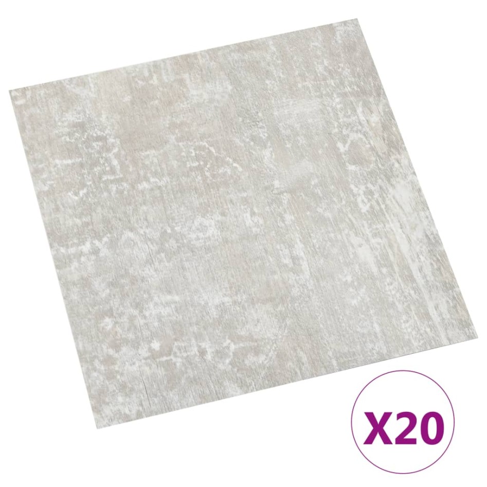 Tarimas de suelo autoadhesiva 20 uds PVC gris claro 1,86
