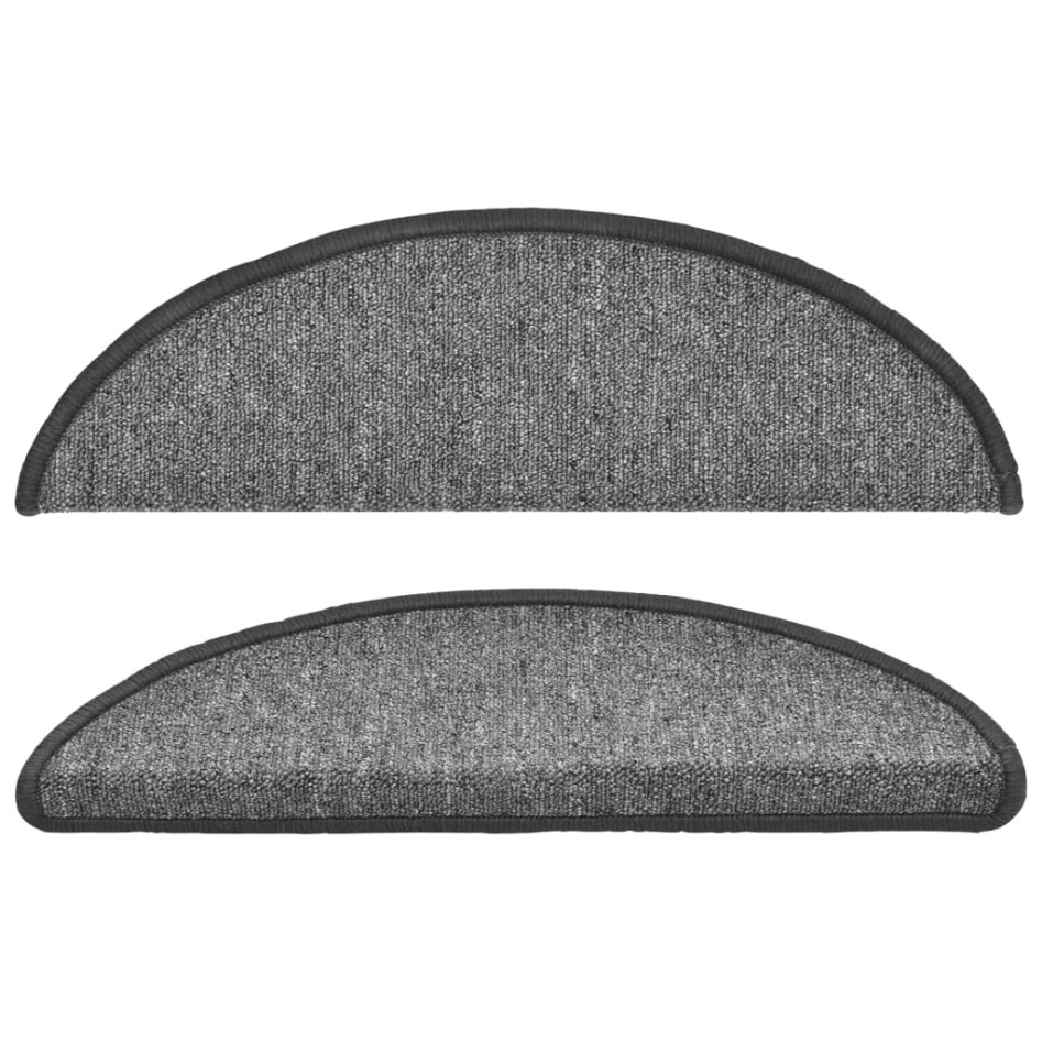 Alfombrillas de escalera 10 unidades gris oscuro 56x17x3