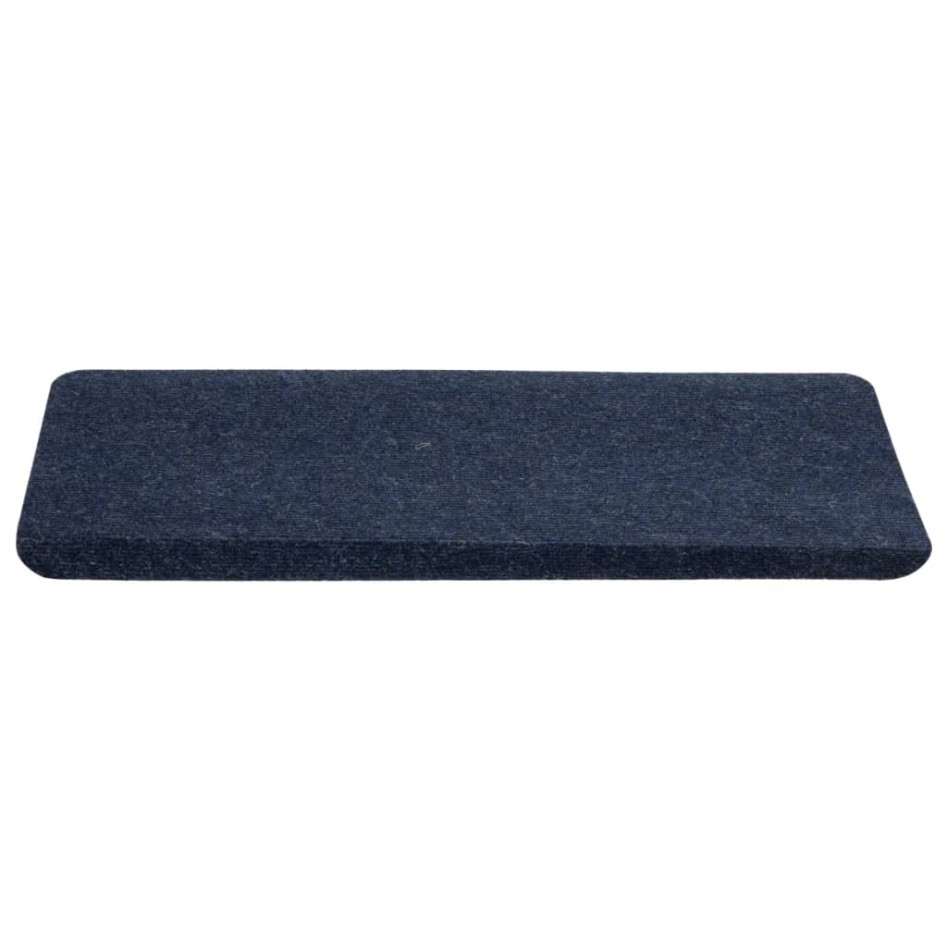 Alfombrilla autoadhesiva de escalera 15 uds azul 65x24,5x3,5