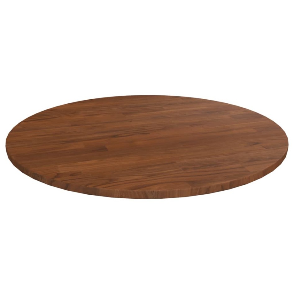 Tablero de mesa redonda madera de roble marrón oscuro