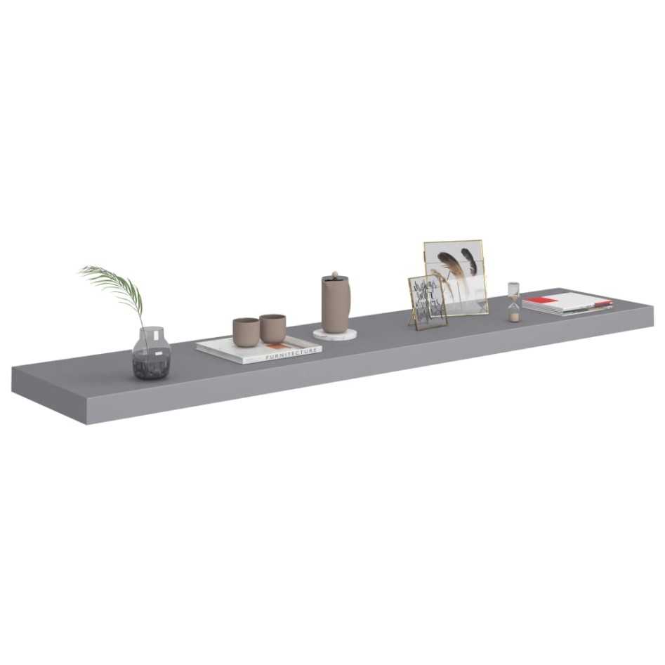 Estante flotante de pared MDF gris 120x23,5x3,8
